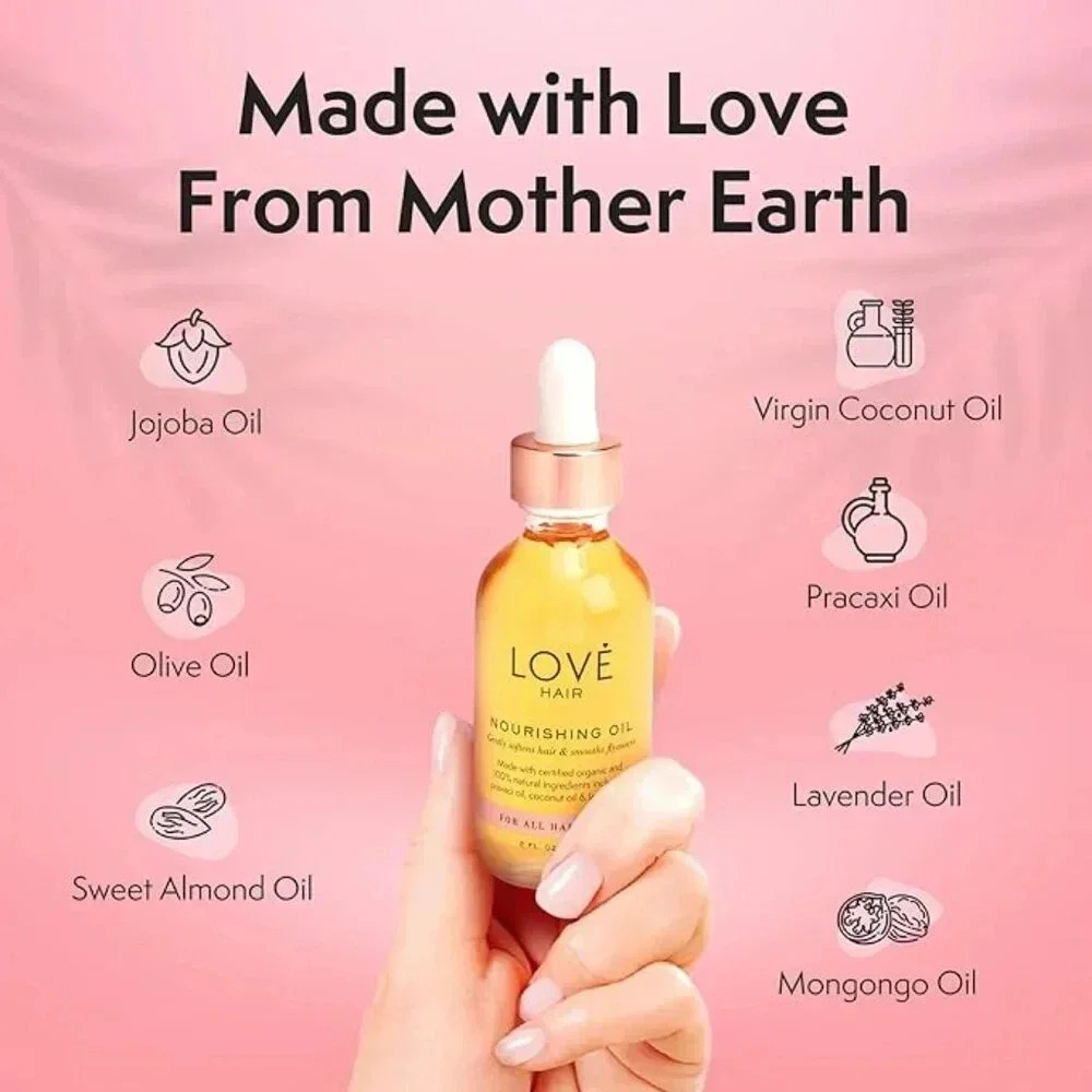LOVE Hair Oil, All Natural, Paraben & Sulfate Free, Vegan, 2oz - Picture 4 of 6